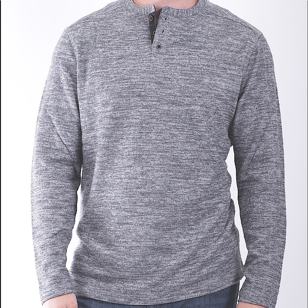 NICOBY Henley Grey SWEATER